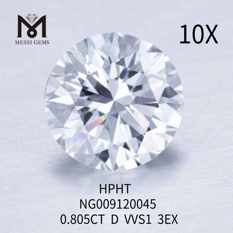 0.805CTラウンドDVVS23EXルースラボ成長ダイヤモンド