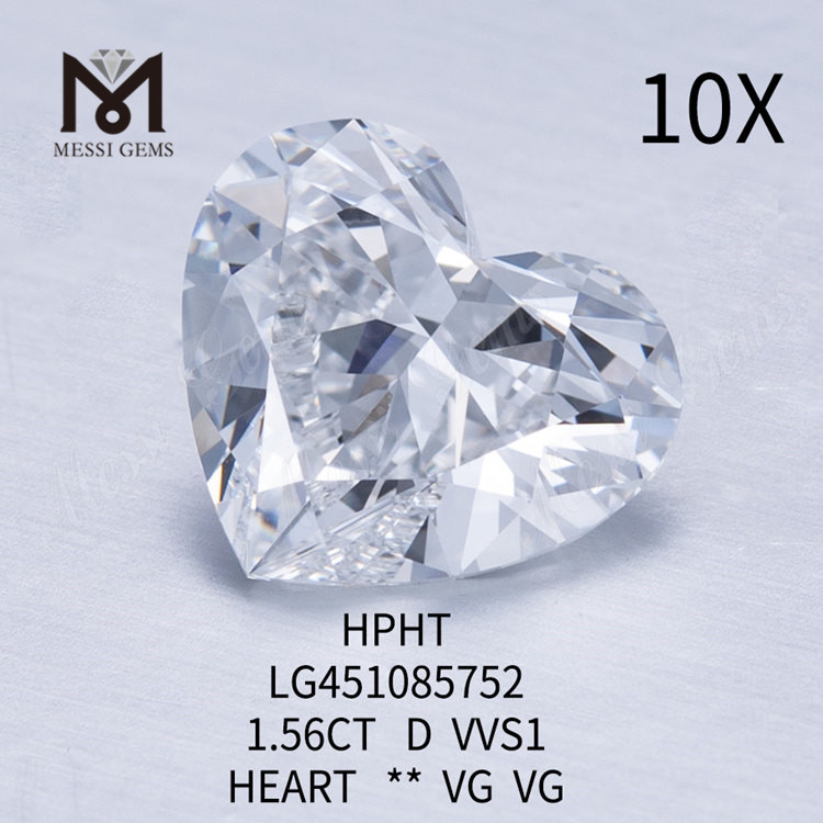 1.56カラットDVS2HPHTHEARTBRILLIANTラボダイヤモンド