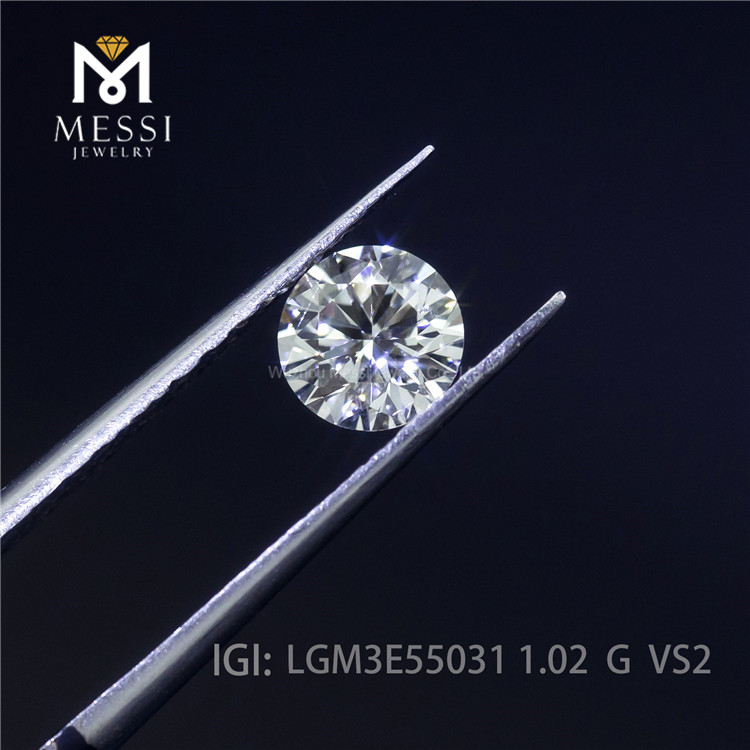 1.02ct Gカラー ラウンドカット ラボダイヤモンド VS2 合成ダイヤモンド