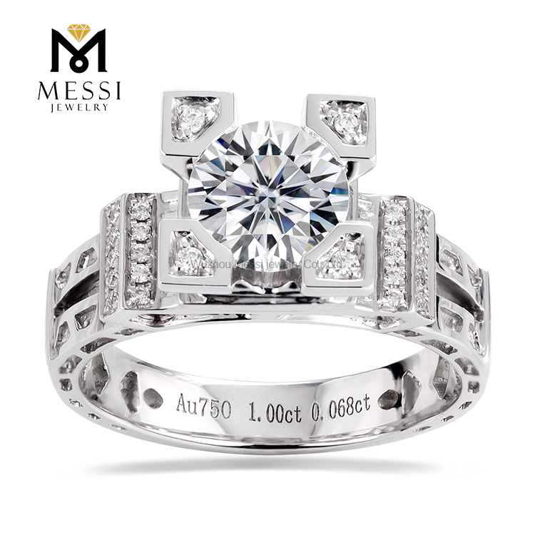 エッフェル塔デザインモアッサナイトリング14k18kファッション結婚指輪